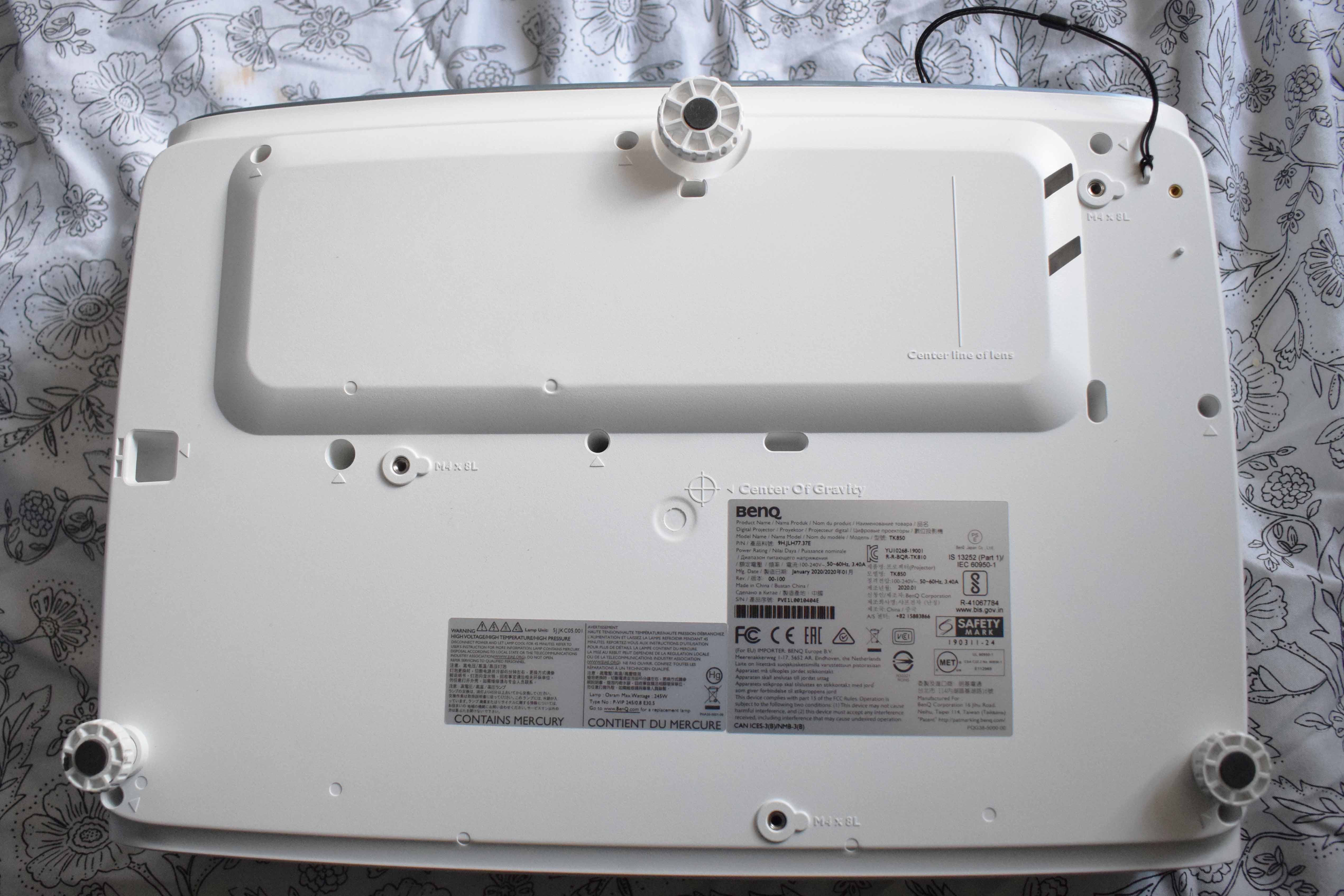 Image of bottom of the projector.