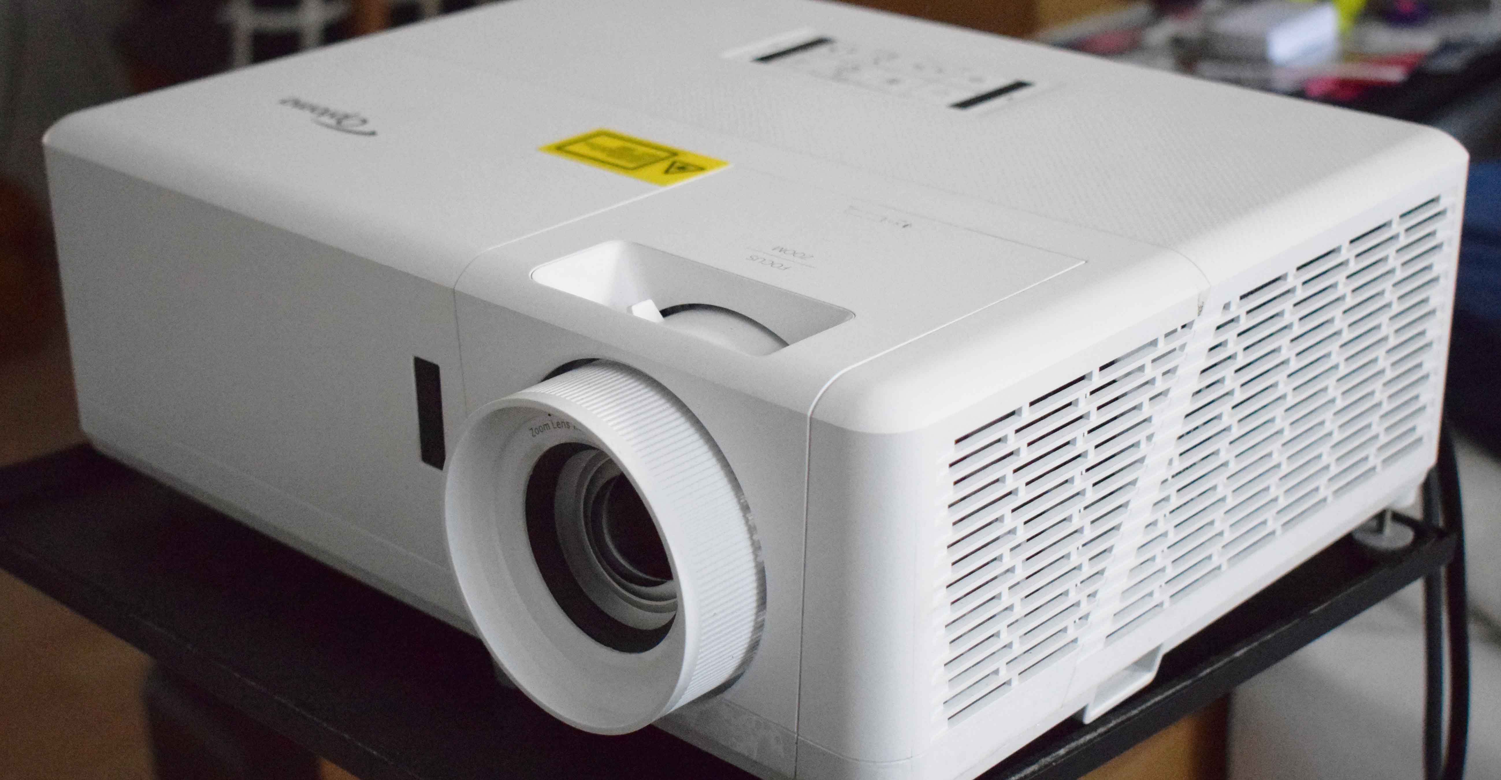 Image of the projector on a stand.