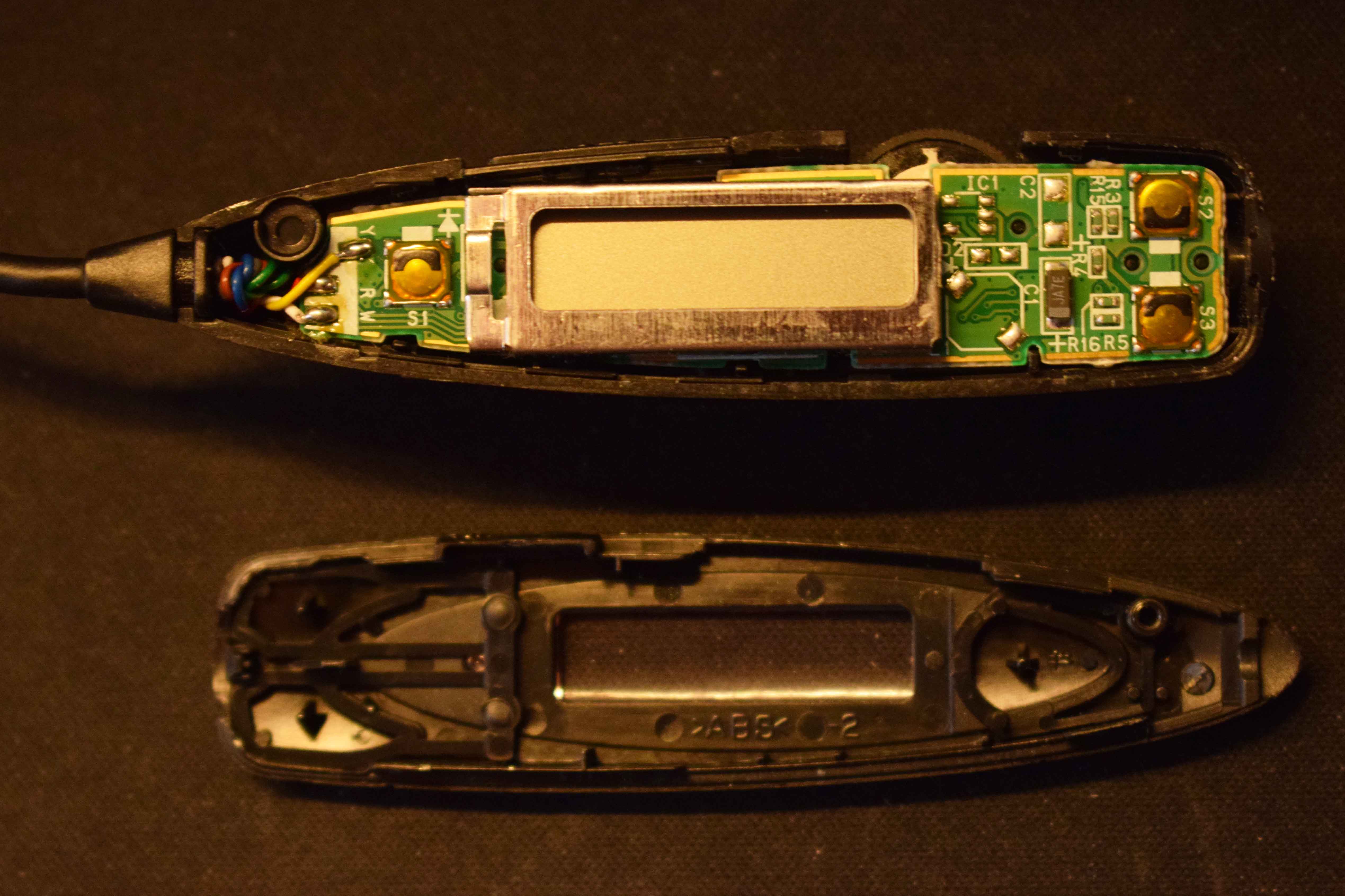 WM-EX615 Remote Control with top plastic cover removed.