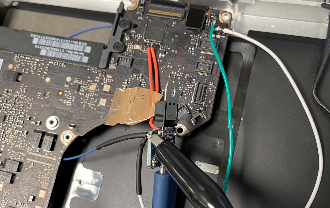 Photo of trackpad conversion electronics