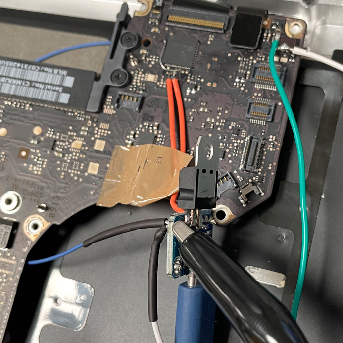 Photo of trackpad conversion electronics