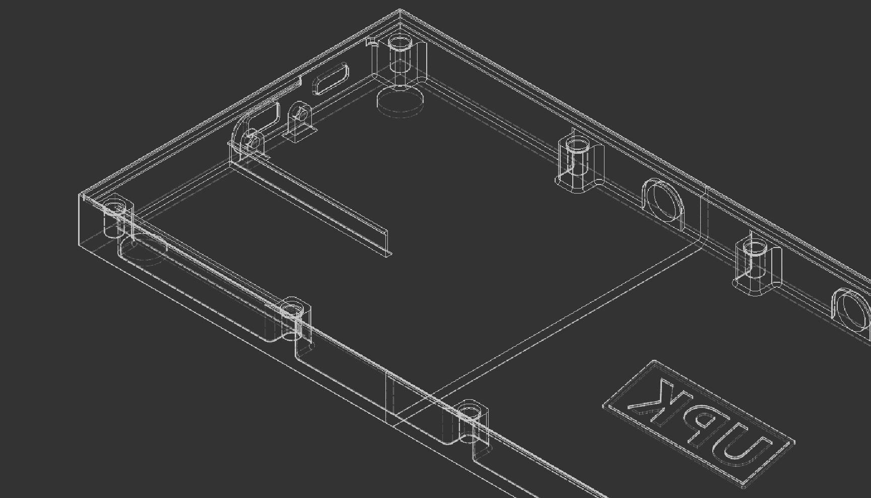 Screenshot of the internals of the computer-aided design of the case