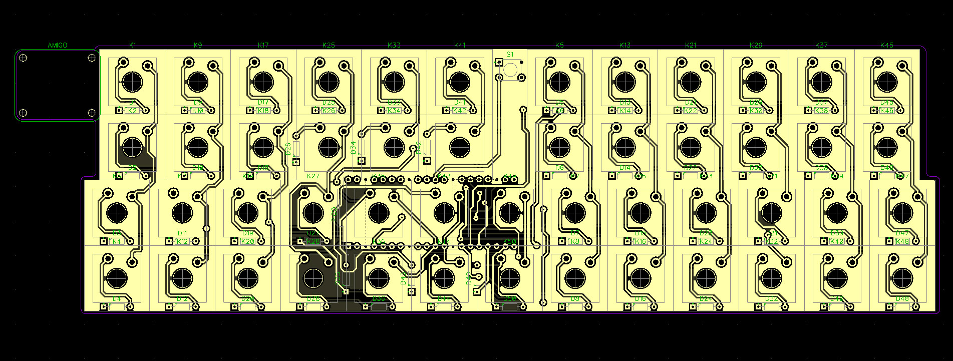 Screenshot of printed circuit board in software